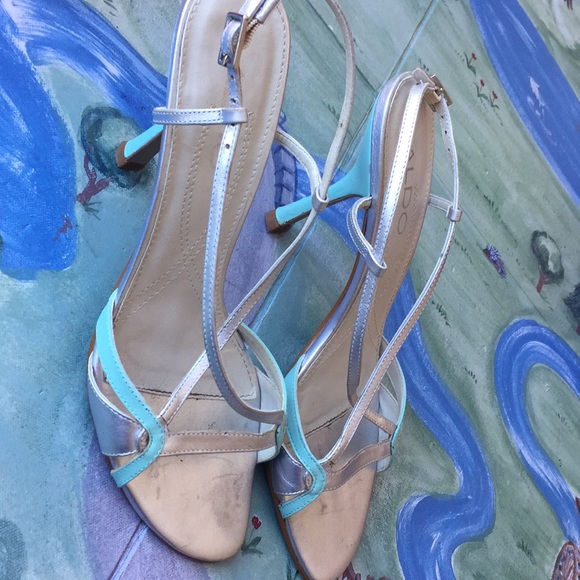 Size 37 (7) silver and blue heels! - Picture 3 of 3